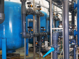 sanitizing water treatment equipment